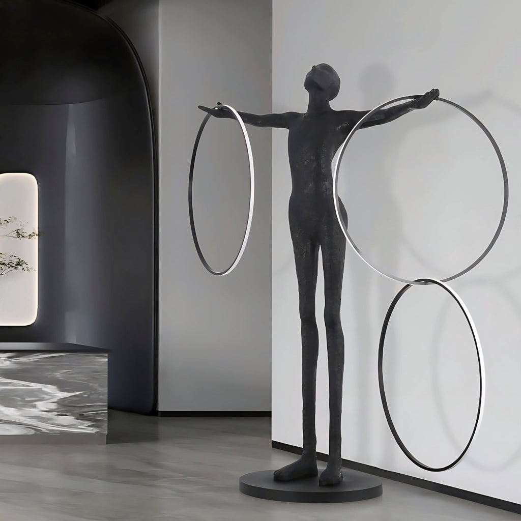 Liva Sculpture Ring Figure Floor Lamp