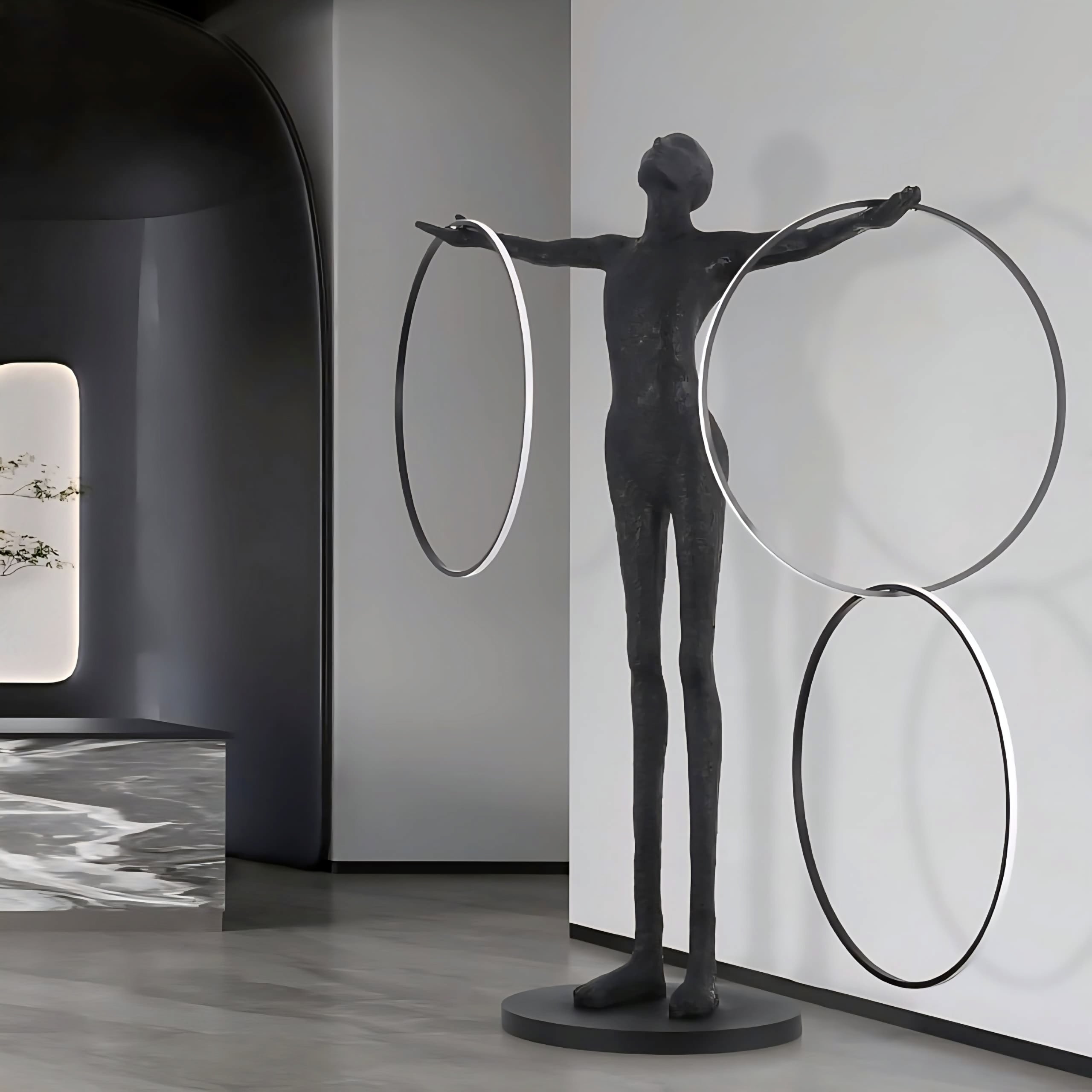 Liva Sculpture Ring Figure Floor Lamp
