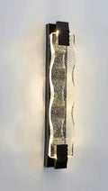 PM Wave-Shaped Crystal Stainless Steel Wall Lamp - F1709-600 BK