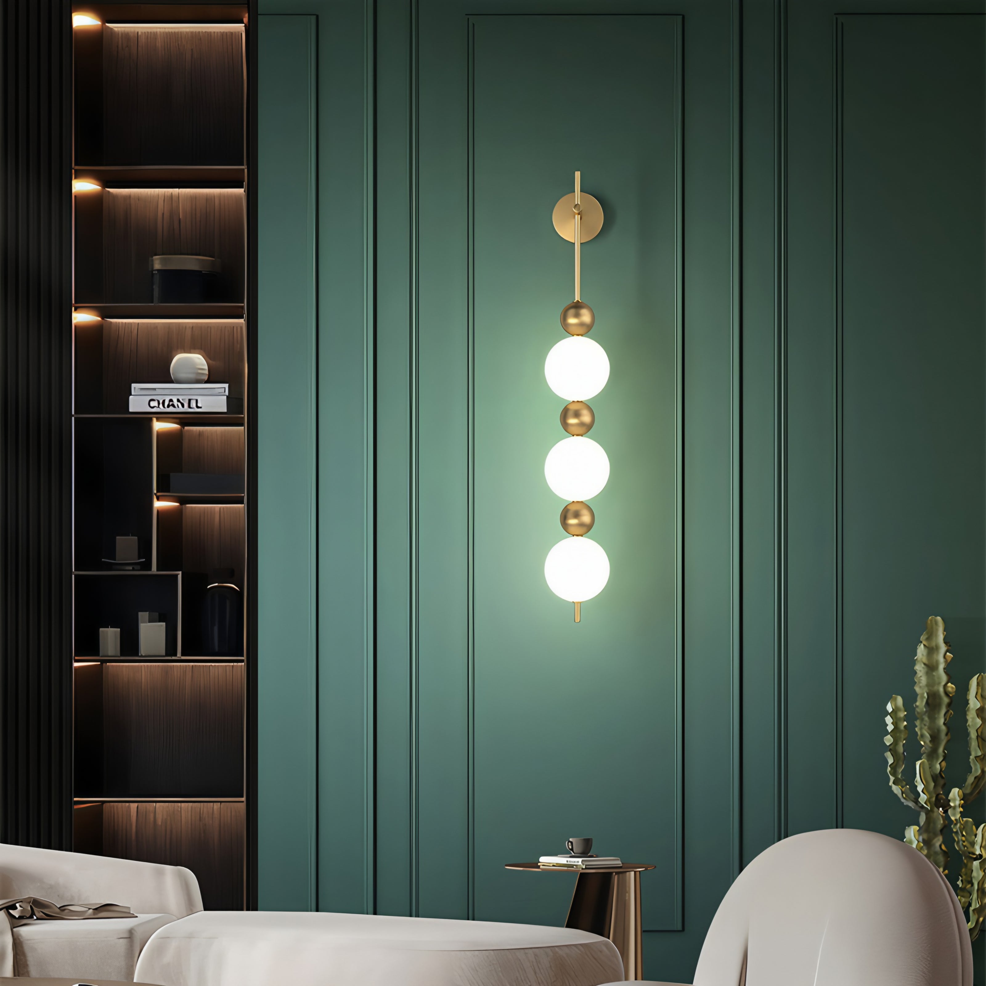 Vertical Globe Plug-In Wall Lamp – F2120-3GD