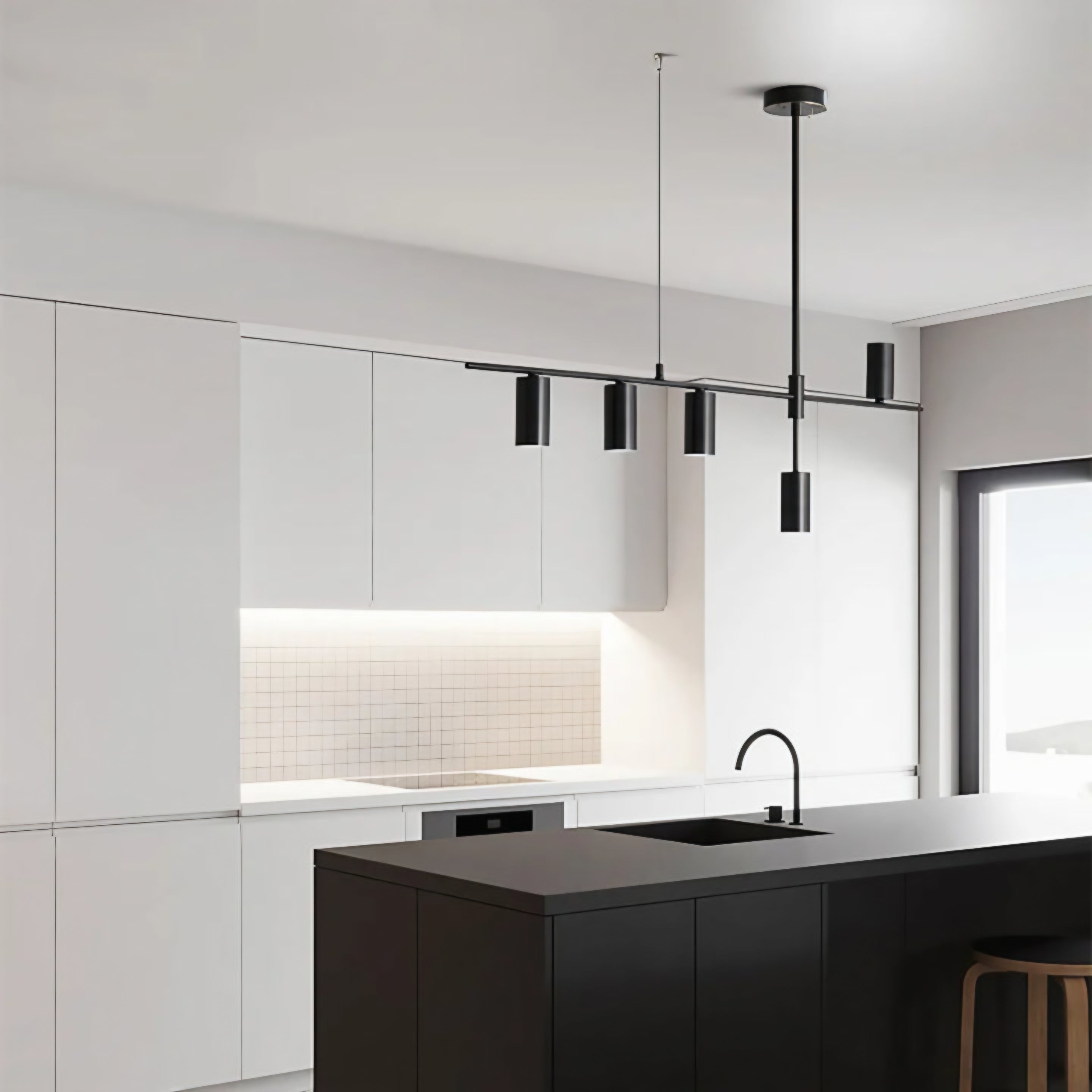 5-Heads Minimalist Horizontal Pendant – L900mm