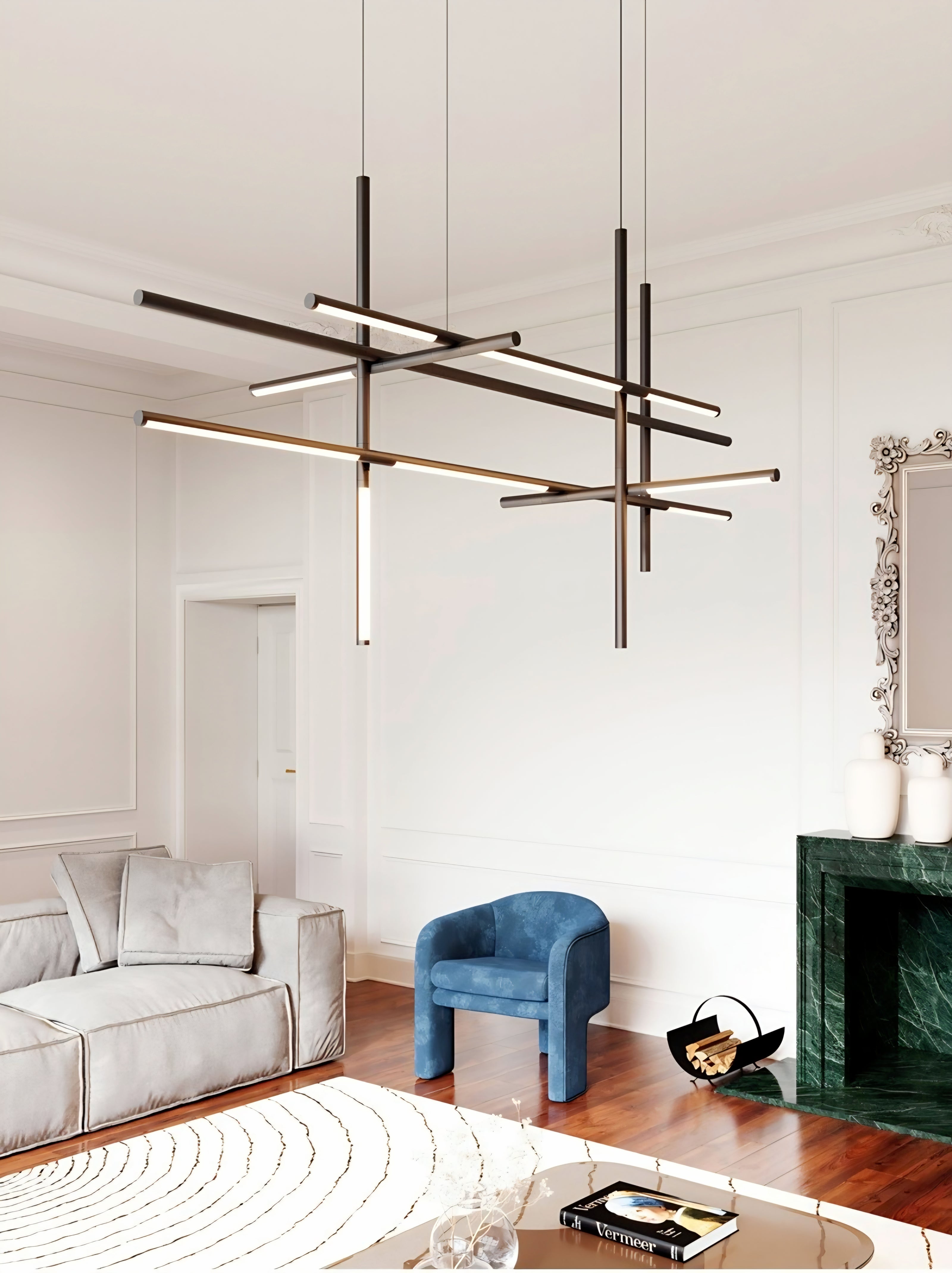 Traliccio Modern Linear LED Chandelier
Minimalist Geometric Suspension Light. (L1100*950*800mm)
