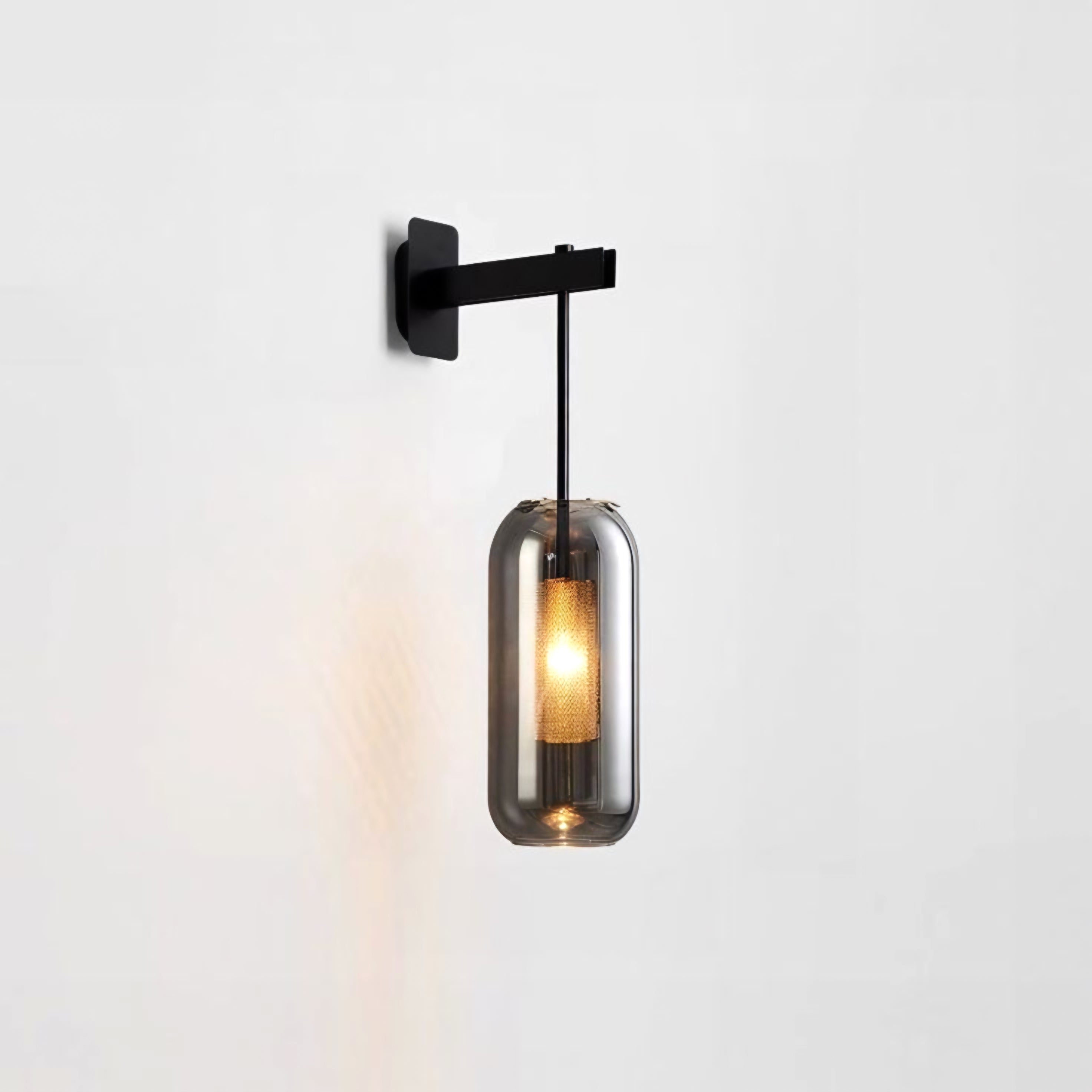 Short Arm Glass Shade Wall Lamp – F3843BK