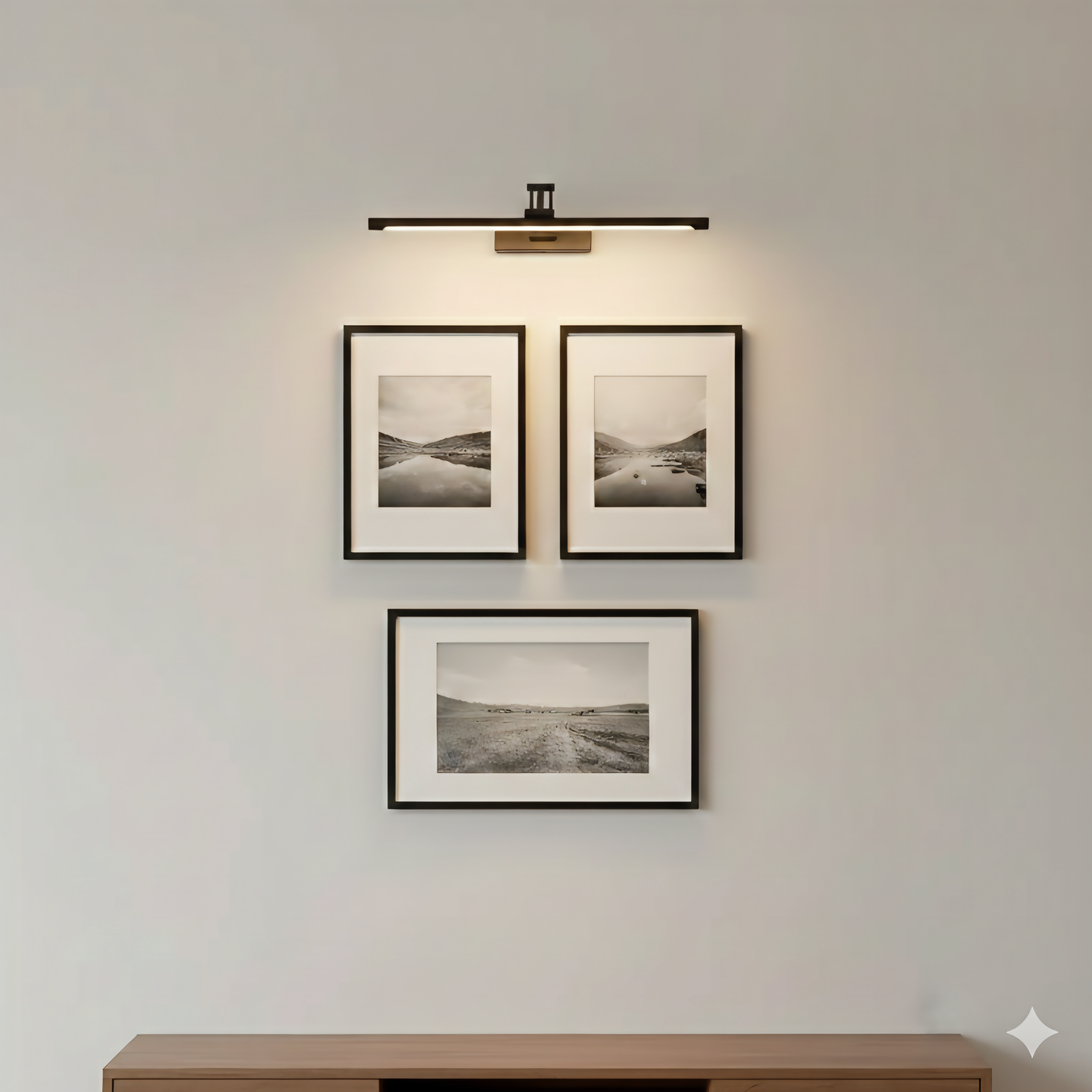 Modern Minimalist LED Wall Light - 57cm Black Finish (3 Color Modes)