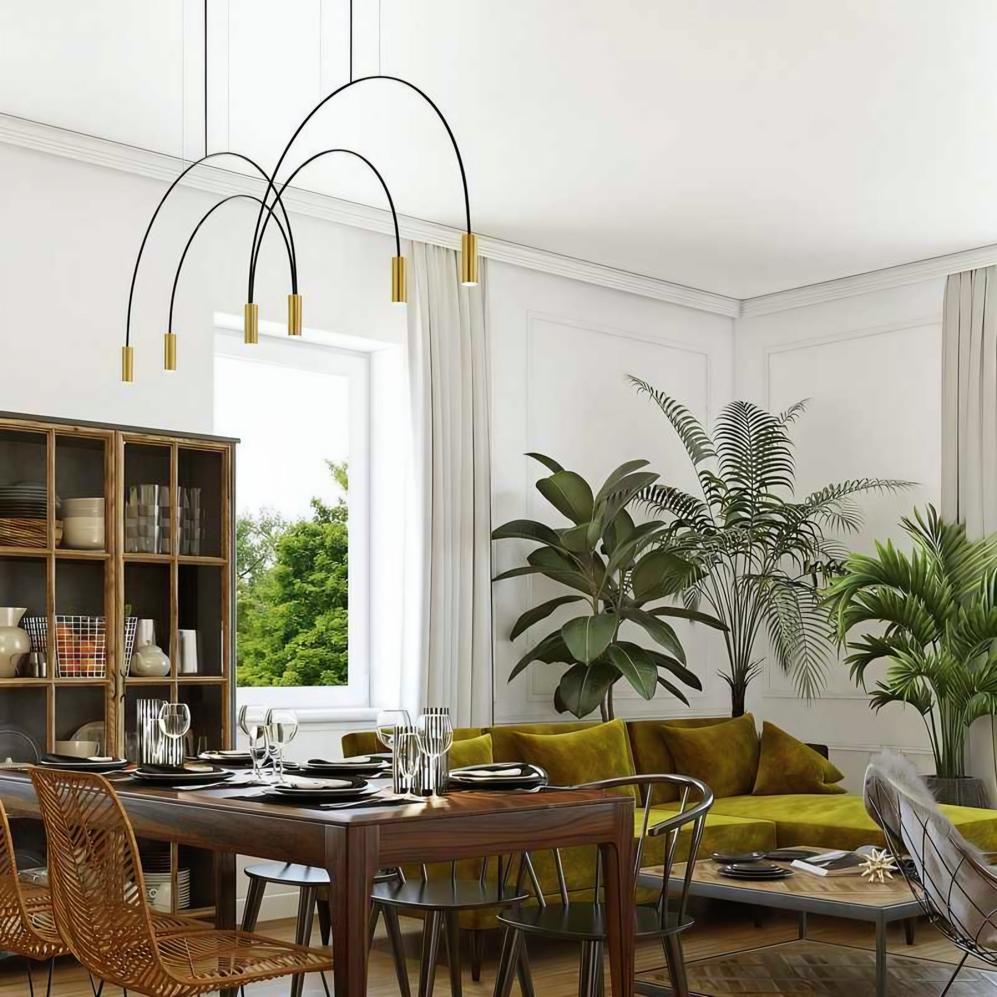 Arcs Pendant Light – 6 Heads (L1500mm)